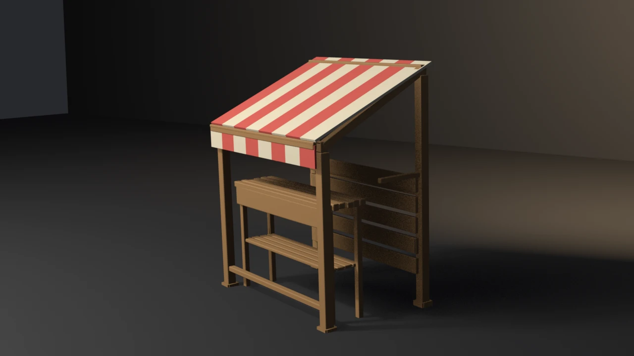 market-stall render
