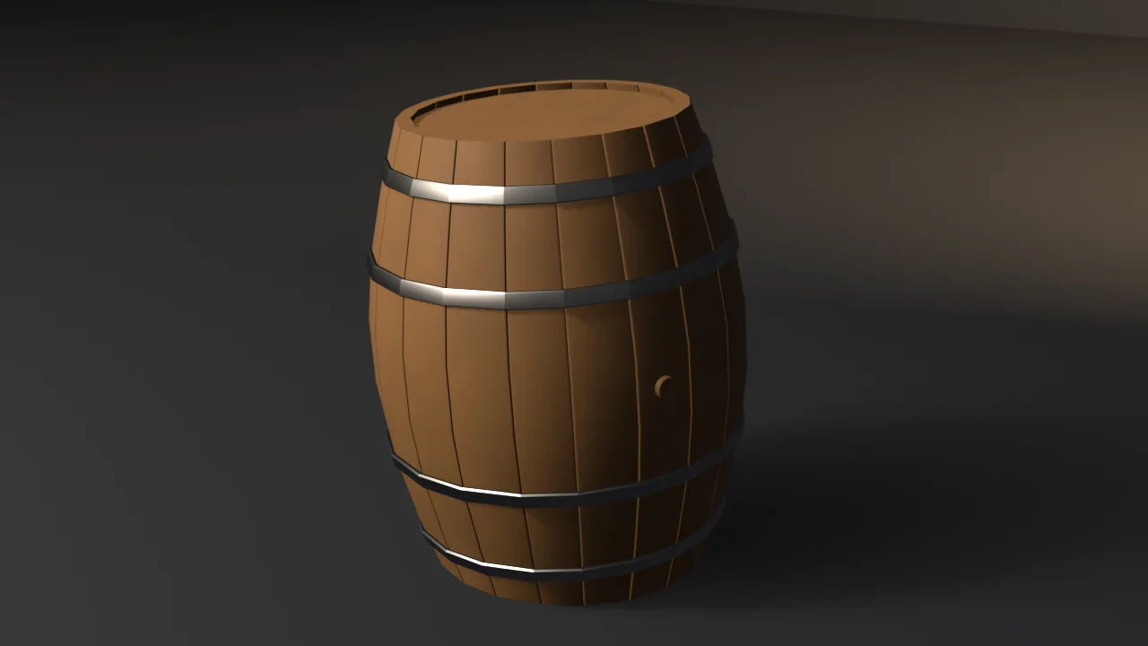 wooden-barrel render
