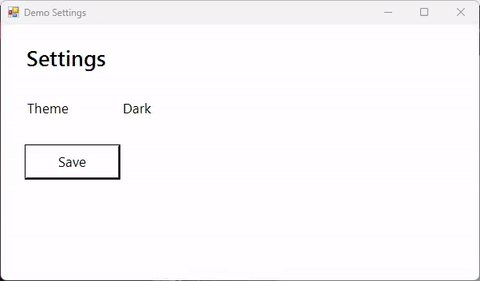 The raw recording: the whole settings window, the cursor moves to Save and clicks, and a green Saved banner appears.